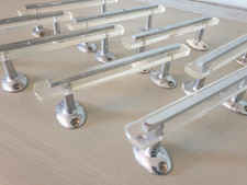 2 Vintage Lucite Cupboard Door Drawer Handles, Retro Mid-Century Kitchen 50s 60s