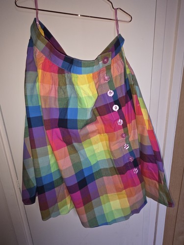 Hell bunny rainbow check skirt - bunny,