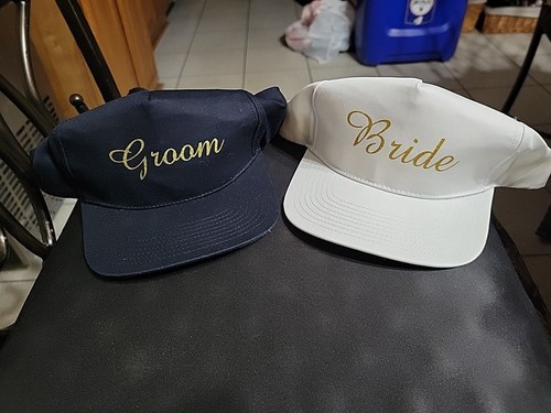 Bride and groom - bride, caps