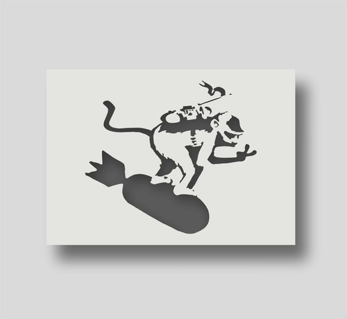 Banksy bomb surfing monkey - bomb,