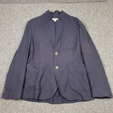 Brooks Brothers Red Fleece Blazer Mens Medium Navy Blue Pockets Chore Utility