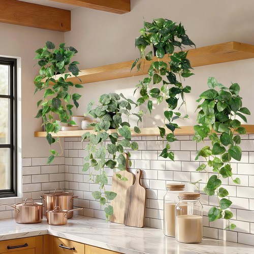 4pc fake hanging pothos plants - 4pc,