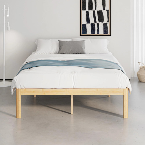 Qftime bamboo wood double - double, bed