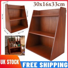 Coffee Station Organizer Desktop Table Surface Shelf Stand Wooden Display Rack