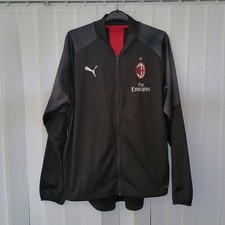 AC Milan Puma Mens Football Training Track Jacket Zip Top Size Large Black