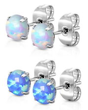 Opal Style Stud Earrings - Hypoallergenic 316L Steel - BOXED - 3mm 4mm or 5mm