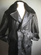 MENS LEATHER FLYING FLIGHT JACKET COAT vintage 42 44 sheepskin collar GARRETT