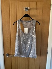 BNWT ZARA Silver Sequin Top