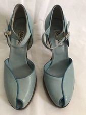 Vintage 80s 90s Shellys Leather Peep Toe 40s Heels Shoes, Made in Italy, UK 4 37
