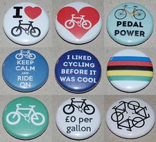 Cycling Button Badge 25mm / 1 inch - Choose from 9 designs! Bicycle Bike
