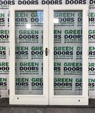 ALL GLASS FRENCH DOORS WOODEN EXTERNAL EXTERIOR DOUBLE GLAZED USED WIDE