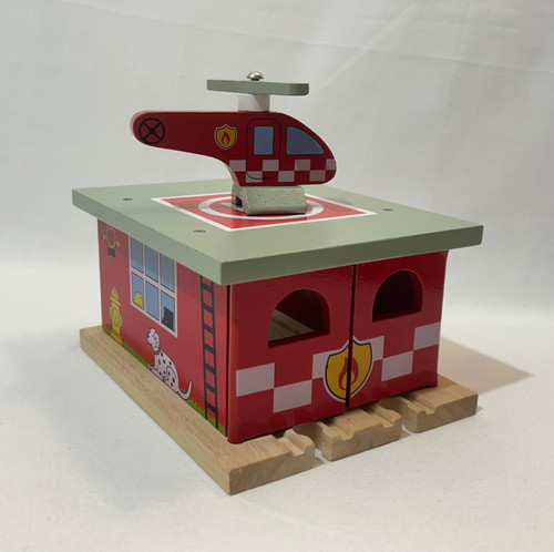 Wooden bigjigs fire station - wooden,