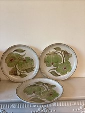Three Vintage Denby Troubadour Side Plates 20.8 Cm Diameter