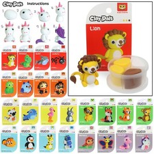 Clay Pals Kids Light Weight Air Drying Polymer Modelling Clay Animal Models Set