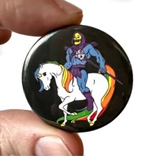 Skeletor He-Man Rainbow Brite Starlite Horse blk inspired 38mm Button Pin Badge