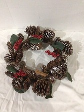 Christmas Wreath By Ashland Jumbo Pinecones 16” NWT
