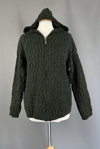 Aran crafts green cable knit - green,