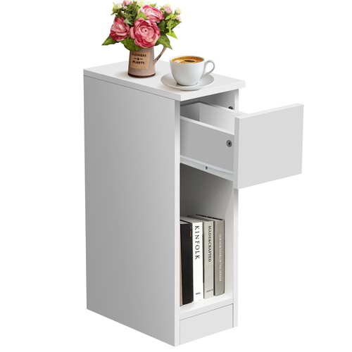 Slim wood bedside - wood, table