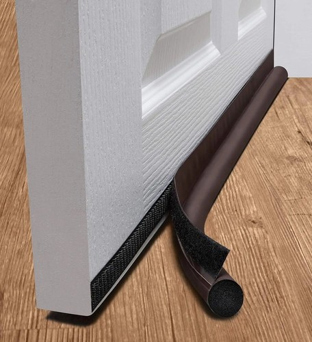 Black under door draft blocker - door,