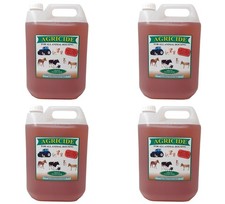 4 x 5 Litre Agricide Pet Cattery Kennel Disinfectant Deodoriser Cleaner 20L
