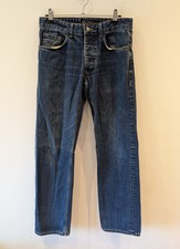 Henri Lloyd Dark Blue Straight Cut Regular Jeans Size W30" L29" 100% Cotton Mend