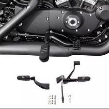 Black Mid Control Kits Foot Pegs Fit For Harley Sportster XL883 XL1200 2014-2023