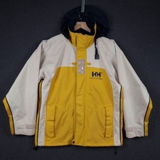 Vintage HELLY HANSEN Jacket Mens S Small Yellow Sailing Waterproof Rain Coat