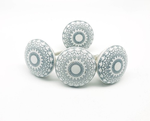Grey white positive knobs - grey,