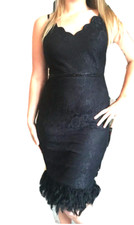 Lipsy Feather Hem Black