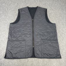 Barbour Gilet Mens XL Navy Polarquilt Waistcoat Zip In Liner Vest Fleece Outdoor