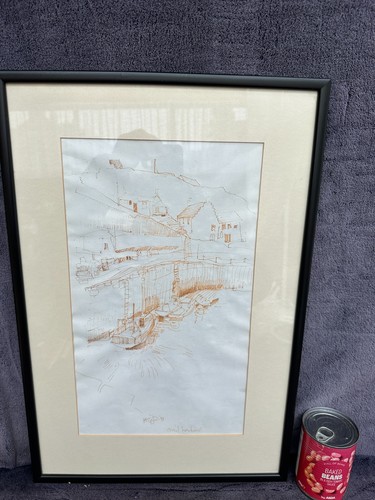 Crail harbour fife signed - crail, 1997