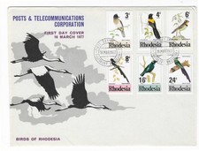 Rhodesia 1977 Birds FDC