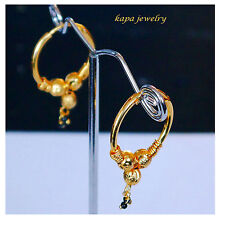 Kapa Real looking 22 ct gold plated EARRINGS  Indian HOOP Ethnic Style gift Ha1