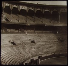 VINTAGE Magic Lantern Slide BARCELONA BULL RING DATED 1936 PHOTO SPAIN CATALONIA
