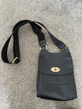 Authentic Mulberry Bag Antony Crossbody Messenger Bag Black Leather + felt liner