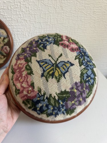 Antique round needlepoint - antique,