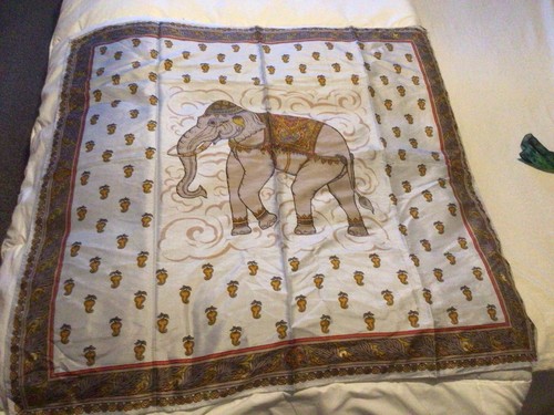 Hand made elephant silk scarf - hand,