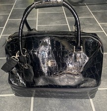 Y2K Jasper Conran/Tripp Stylish Black Patent Weekend Bag with Shoulder Strap