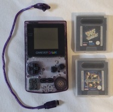 Nintendo CGB-001 Game Boy Color Handheld System - Purple (with torch / games)