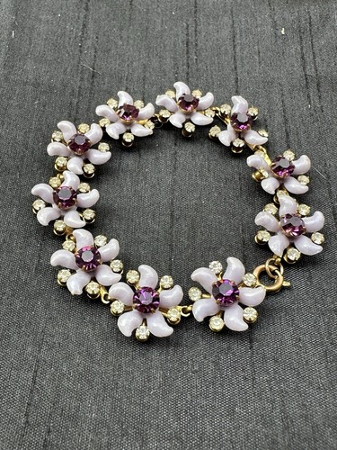 Vintage lilac enamel flower - vintage,