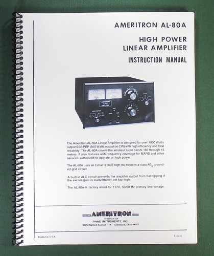 Ameritron 80a instruction - ameritron,