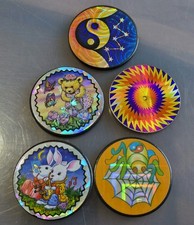 5x Vintage 1990s Pog Metal