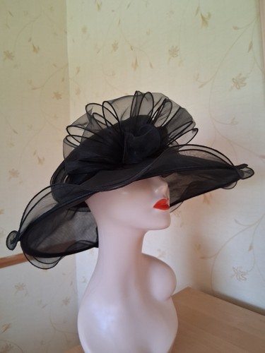 Black fascinator hat - black,
