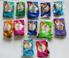 Vintage McDonalds TY BEANIE BABIES Happy Meal Toys Complete Set Of 12 Sealed 90s