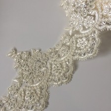 Beaded Sequined Floral Lace