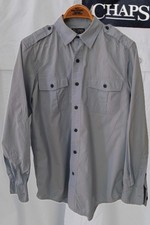 Chaps Men's Light Blue Utility Shirt | Safari Style | Size M/L