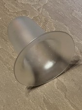 Vintage bell shaped opaque frosted glass lampshade -  with swirl pattern