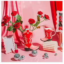 Pink and Red Funky Cowboy Boot