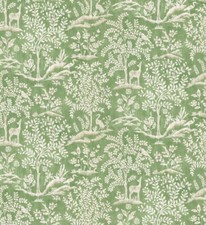 Nina Campbell/Osborne & Little Fabric 'FORET' 1 METRE GREEN (03) Linen Blend
