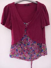 Ladies ASDA George Floral Short Sleeved Top - Size 10